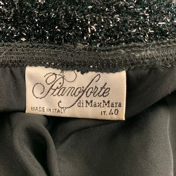 PIANOFORTE by MAX MARA Size M Black Metallic Polyamide Blend Cowl Collar Sweater - Picture 5 of 6